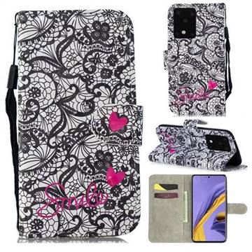 Lace Flower 3D Painted Leather Wallet Phone Case for Samsung Galaxy S20 Ultra / S11 Plus
