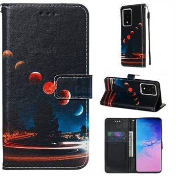 Wandering Earth Matte Leather Wallet Phone Case for Samsung Galaxy S20 Ultra / S11 Plus