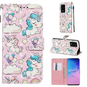 Angel Pony 3D Painted Leather Wallet Case for Samsung Galaxy S20 Ultra / S11 Plus