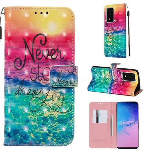Colorful Dream Catcher 3D Painted Leather Wallet Case for Samsung Galaxy S20 Ultra / S11 Plus
