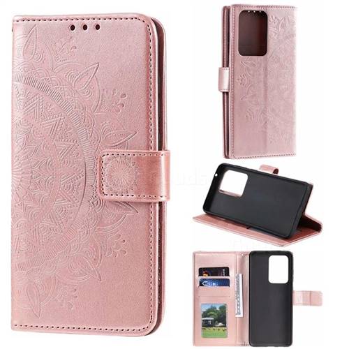 Intricate Embossing Datura Leather Wallet Case For Samsung Galaxy S20 Ultra S11 Plus Rose Gold Cases Guuds - Samsung Wallet Case S20