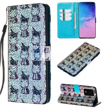 Little Unicorn Sequins Painted Leather Wallet Case for Samsung Galaxy S20 Ultra / S11 Plus