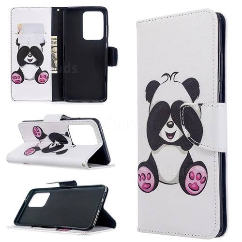 Lovely Panda Leather Wallet Case for Samsung Galaxy S20 Ultra / S11 Plus