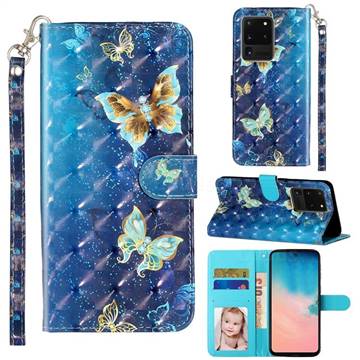 Rankine Butterfly 3D Leather Phone Holster Wallet Case for Samsung Galaxy S20 Ultra / S11 Plus