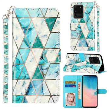 Stitching Marble 3D Leather Phone Holster Wallet Case for Samsung Galaxy S20 Ultra / S11 Plus