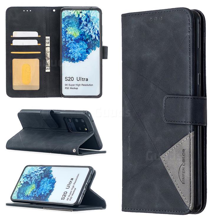 Binfen Color BF05 Prismatic Slim Wallet Flip Cover for Samsung Galaxy S20 Ultra / S11 Plus - Black