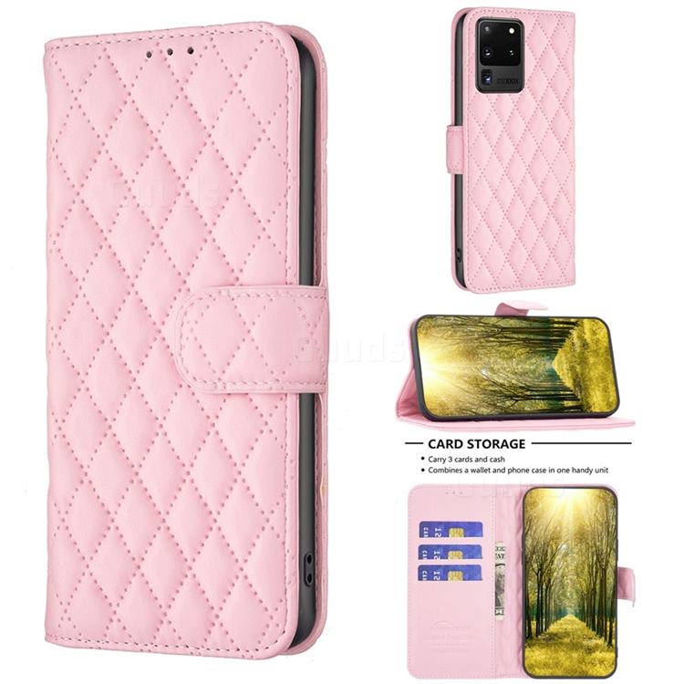 Binfen Color BF-14 Fragrance Protective Wallet Flip Cover for Samsung Galaxy S20 Ultra - Pink