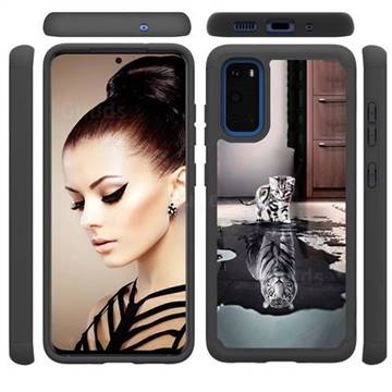 Cat and Tiger Shock Absorbing Hybrid Defender Rugged Phone Case Cover for Samsung Galaxy S20 / S11e