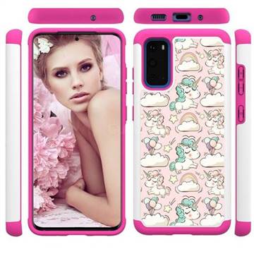 Pink Pony Shock Absorbing Hybrid Defender Rugged Phone Case Cover for Samsung Galaxy S20 / S11e