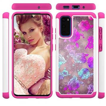 peony Flower Shock Absorbing Hybrid Defender Rugged Phone Case Cover for Samsung Galaxy S20 / S11e