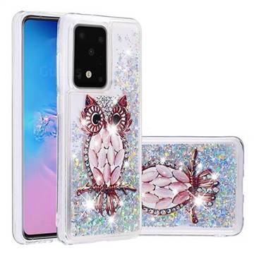 Seashell Owl Dynamic Liquid Glitter Quicksand Soft TPU Case for Samsung Galaxy S20 / S11e