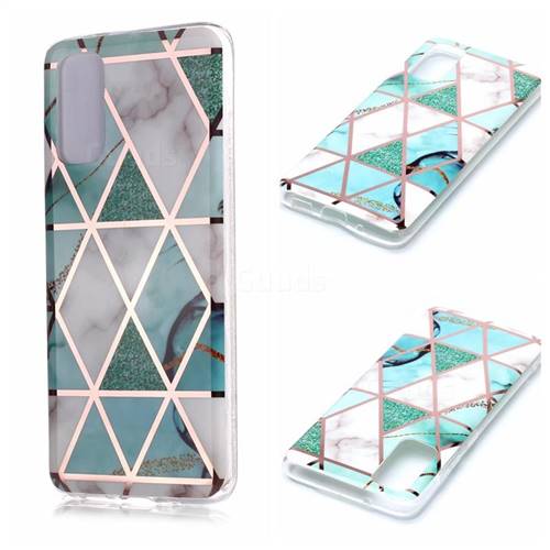 Green White Galvanized Rose Gold Marble Phone Back Cover for Samsung Galaxy S20 / S11e