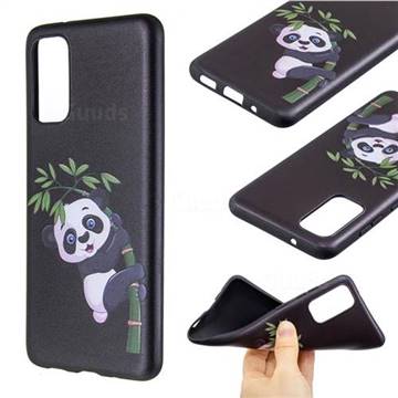 Bamboo Panda 3D Embossed Relief Black Soft Back Cover for Samsung Galaxy S20 / S11e