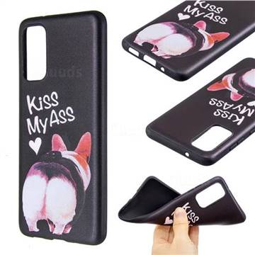 Lovely Pig Ass 3D Embossed Relief Black Soft Back Cover for Samsung Galaxy S20 / S11e