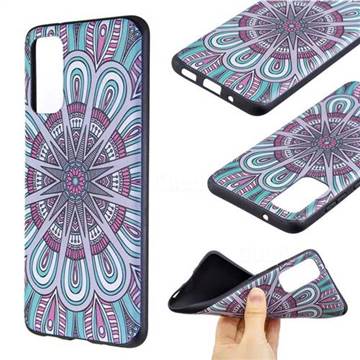 Mandala 3D Embossed Relief Black Soft Back Cover for Samsung Galaxy S20 / S11e