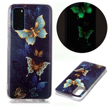 Golden Butterflies Noctilucent Soft TPU Back Cover for Samsung Galaxy S20 / S11e