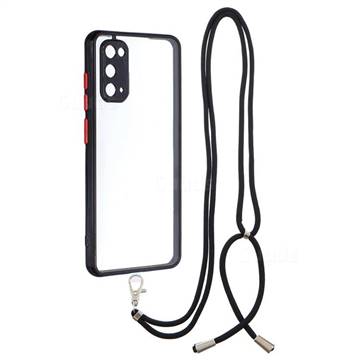 Necklace Cross-body Lanyard Strap Cord Phone Case Cover for Samsung Galaxy S20 - Black