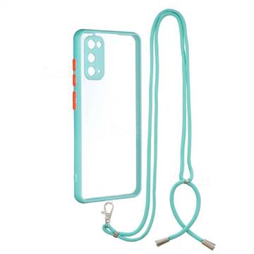 Necklace Cross-body Lanyard Strap Cord Phone Case Cover for Samsung Galaxy S20 - Blue