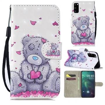 Love Panda 3D Painted Leather Wallet Phone Case for Samsung Galaxy S20 / S11e