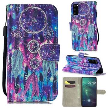 Star Wind Chimes 3D Painted Leather Wallet Phone Case for Samsung Galaxy S20 / S11e