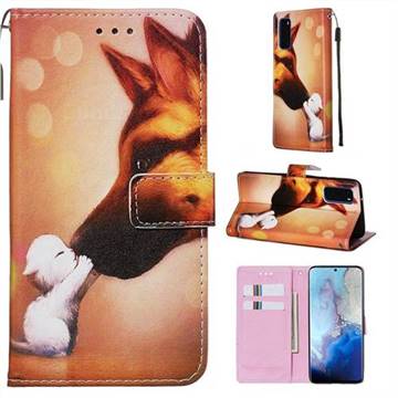 Hound Kiss Matte Leather Wallet Phone Case for Samsung Galaxy S20 / S11e
