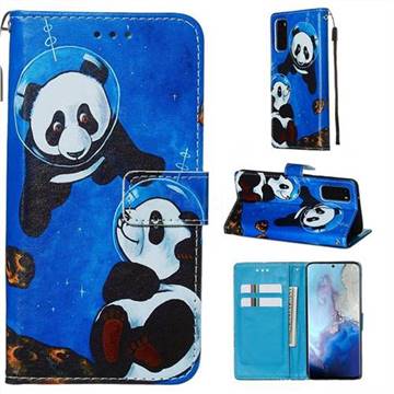 Undersea Panda Matte Leather Wallet Phone Case for Samsung Galaxy S20 / S11e