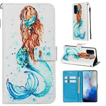 Mermaid Matte Leather Wallet Phone Case for Samsung Galaxy S20 / S11e