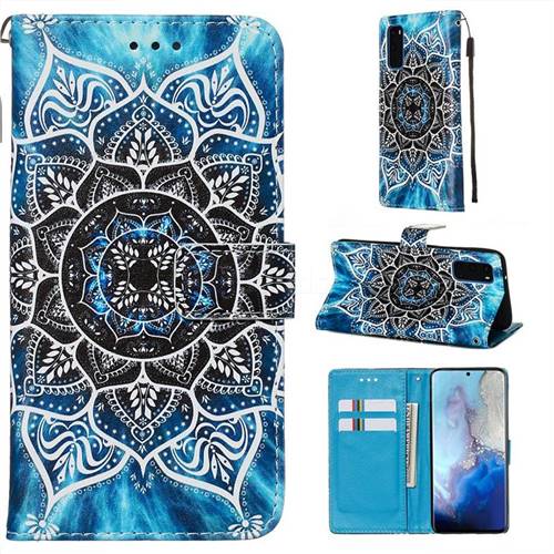 Underwater Mandala Matte Leather Wallet Phone Case for Samsung Galaxy S20 / S11e
