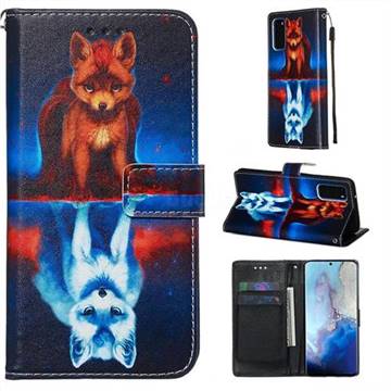 Water Fox Matte Leather Wallet Phone Case for Samsung Galaxy S20 / S11e