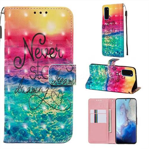 Colorful Dream Catcher 3D Painted Leather Wallet Case for Samsung Galaxy S20 / S11e