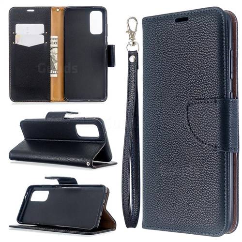 Classic Luxury Litchi Leather Phone Wallet Case for Samsung Galaxy S20 / S11e - Black