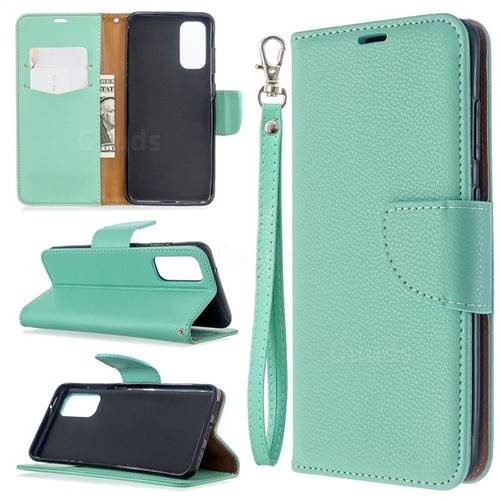 Classic Luxury Litchi Leather Phone Wallet Case for Samsung Galaxy S20 / S11e - Green