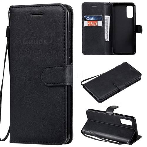 Retro Greek Classic Smooth PU Leather Wallet Phone Case for Samsung Galaxy S20 / S11e - Black