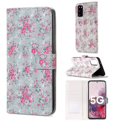 Roses Flower 3D Painted Leather Phone Wallet Case for Samsung Galaxy S20 / S11e