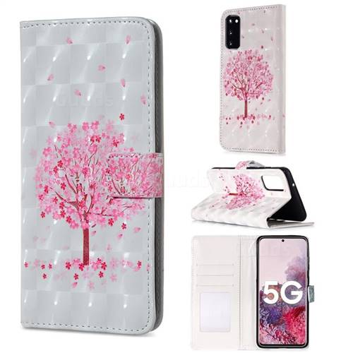 Sakura Flower Tree 3D Painted Leather Phone Wallet Case for Samsung Galaxy S20 / S11e
