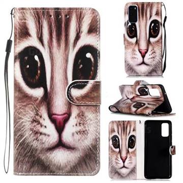 Coffe Cat Smooth Leather Phone Wallet Case for Samsung Galaxy S20 / S11e