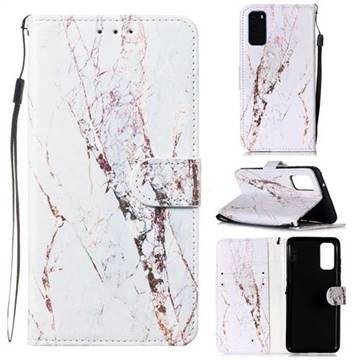 White Marble Smooth Leather Phone Wallet Case for Samsung Galaxy S20 / S11e