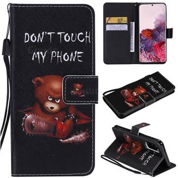 Angry Bear PU Leather Wallet Case for Samsung Galaxy S20 / S11e