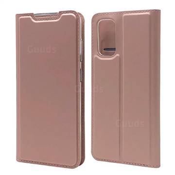 Ultra Slim Card Magnetic Automatic Suction Leather Wallet Case for Samsung Galaxy S20 / S11e - Rose Gold