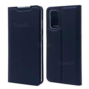 Ultra Slim Card Magnetic Automatic Suction Leather Wallet Case for Samsung Galaxy S20 / S11e - Royal Blue