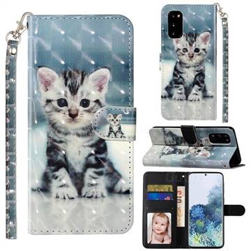 Kitten Cat 3D Leather Phone Holster Wallet Case for Samsung Galaxy S20 / S11e