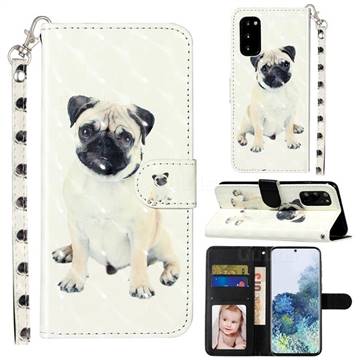 Pug Dog 3D Leather Phone Holster Wallet Case for Samsung Galaxy S20 / S11e