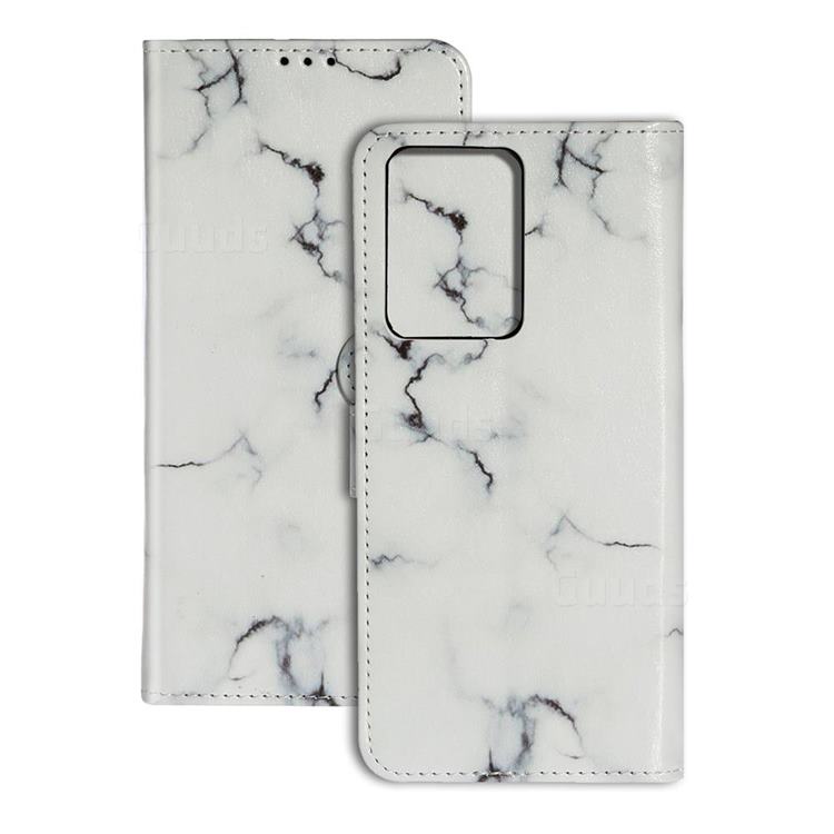 Soft White Marble PU Leather Wallet Case for Samsung Galaxy S20 / S11e