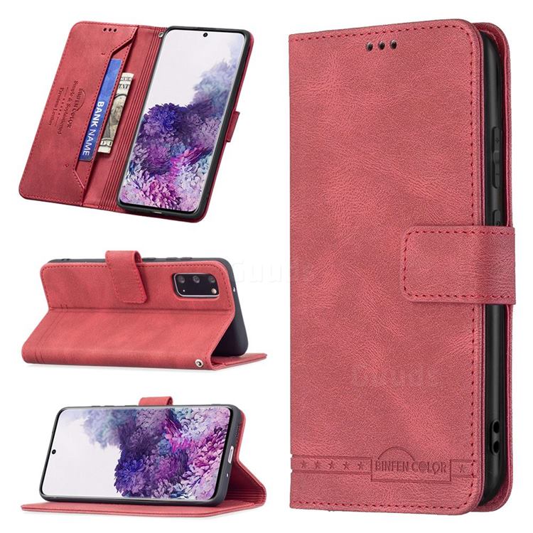 Binfen Color RFID Blocking Leather Wallet Case for Samsung Galaxy S20 - Red