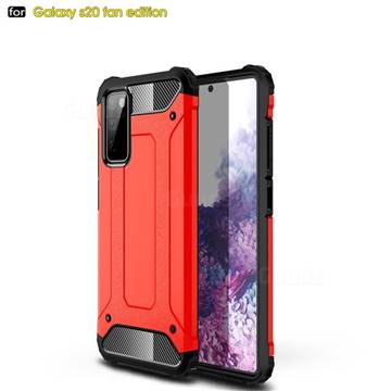 King Kong Armor Premium Shockproof Dual Layer Rugged Hard Cover for Samsung Galaxy S20 FE / S20 Lite - Big Red
