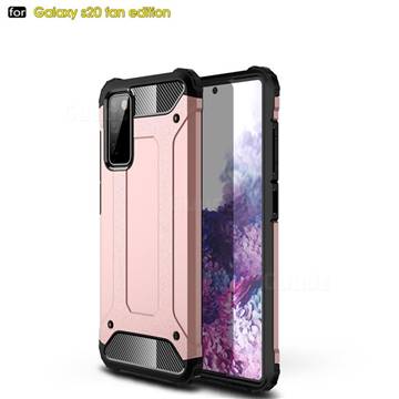 King Kong Armor Premium Shockproof Dual Layer Rugged Hard Cover for Samsung Galaxy S20 FE / S20 Lite - Rose Gold