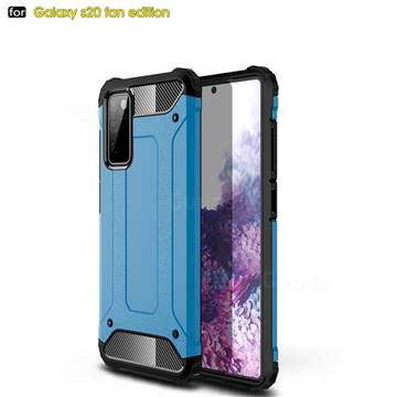 King Kong Armor Premium Shockproof Dual Layer Rugged Hard Cover for Samsung Galaxy S20 FE / S20 Lite - Sky Blue