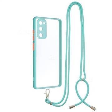 Necklace Cross-body Lanyard Strap Cord Phone Case Cover for Samsung Galaxy S20 FE / S20 Lite - Blue