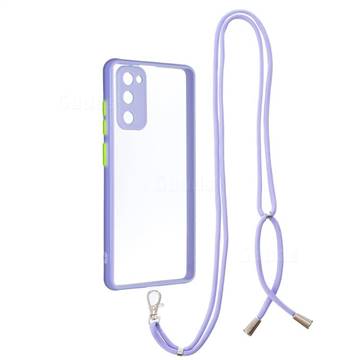 Necklace Cross-body Lanyard Strap Cord Phone Case Cover for Samsung Galaxy S20 FE / S20 Lite - Purple