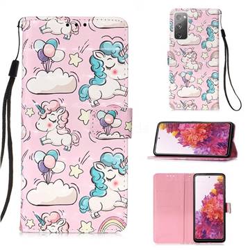 Angel Pony 3D Painted Leather Wallet Case for Samsung Galaxy S20 FE / S20 Lite